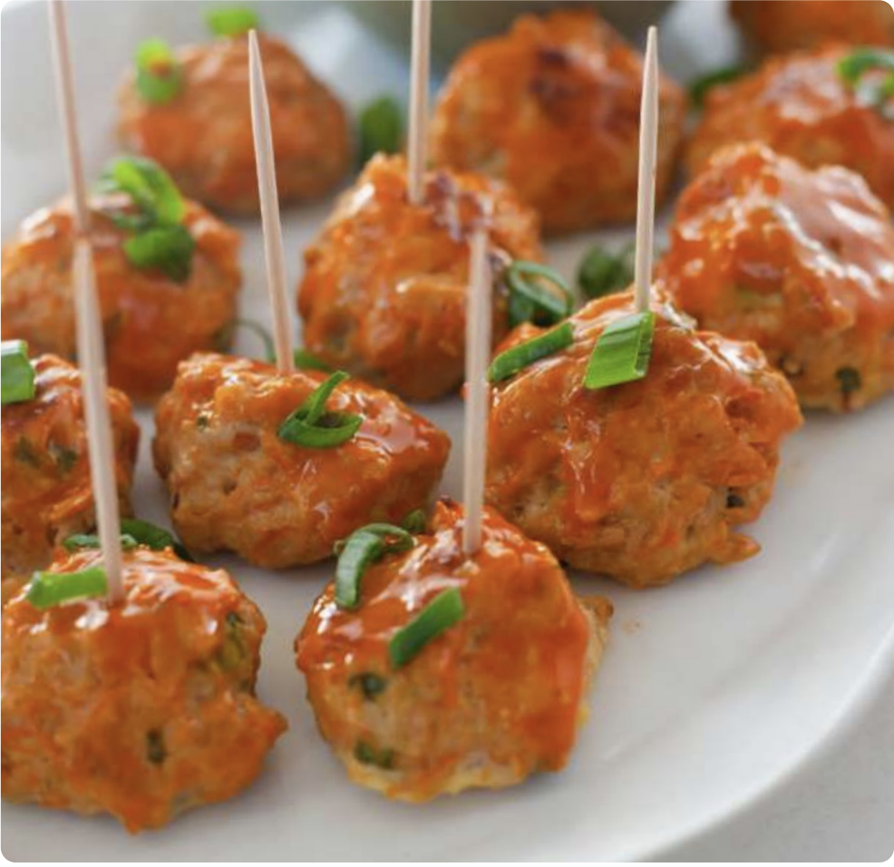 Mini Buffalo Chicken Meatballs